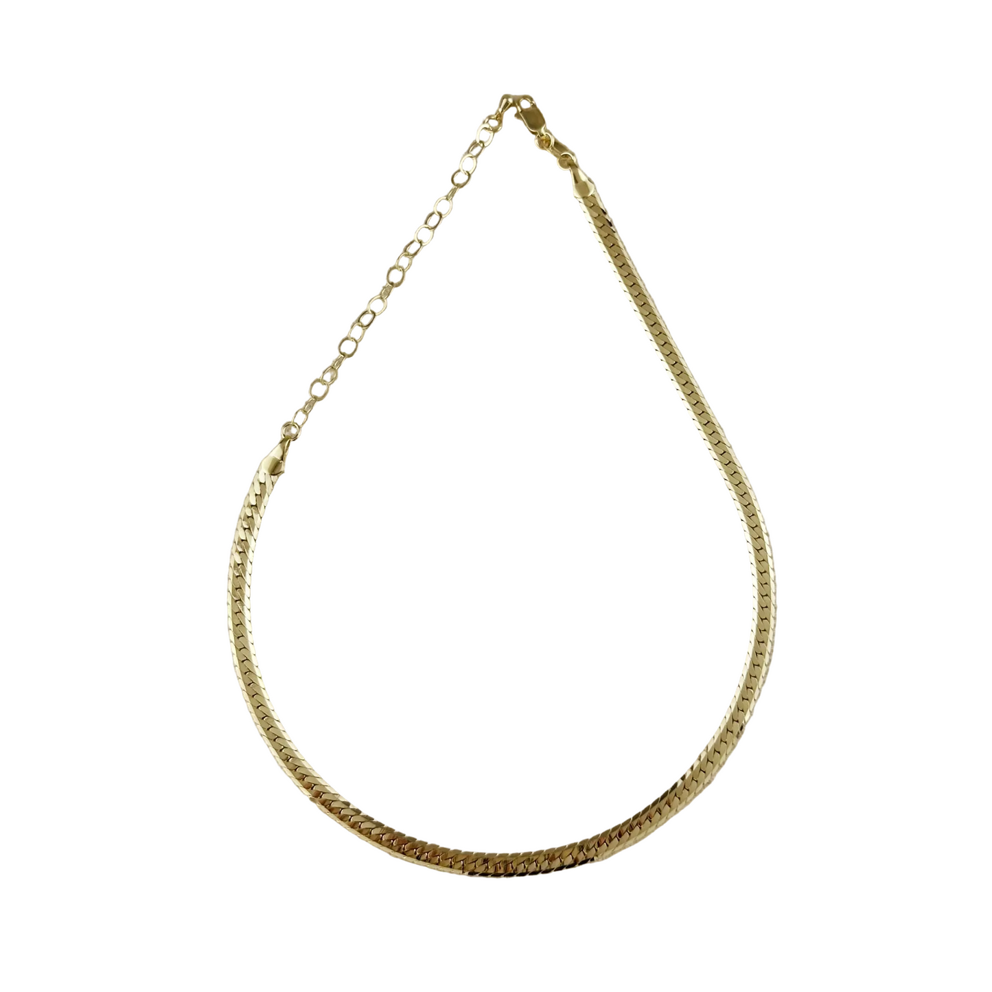 18K Gold Filled Diamond Cut Herringbone Choker Necklace
