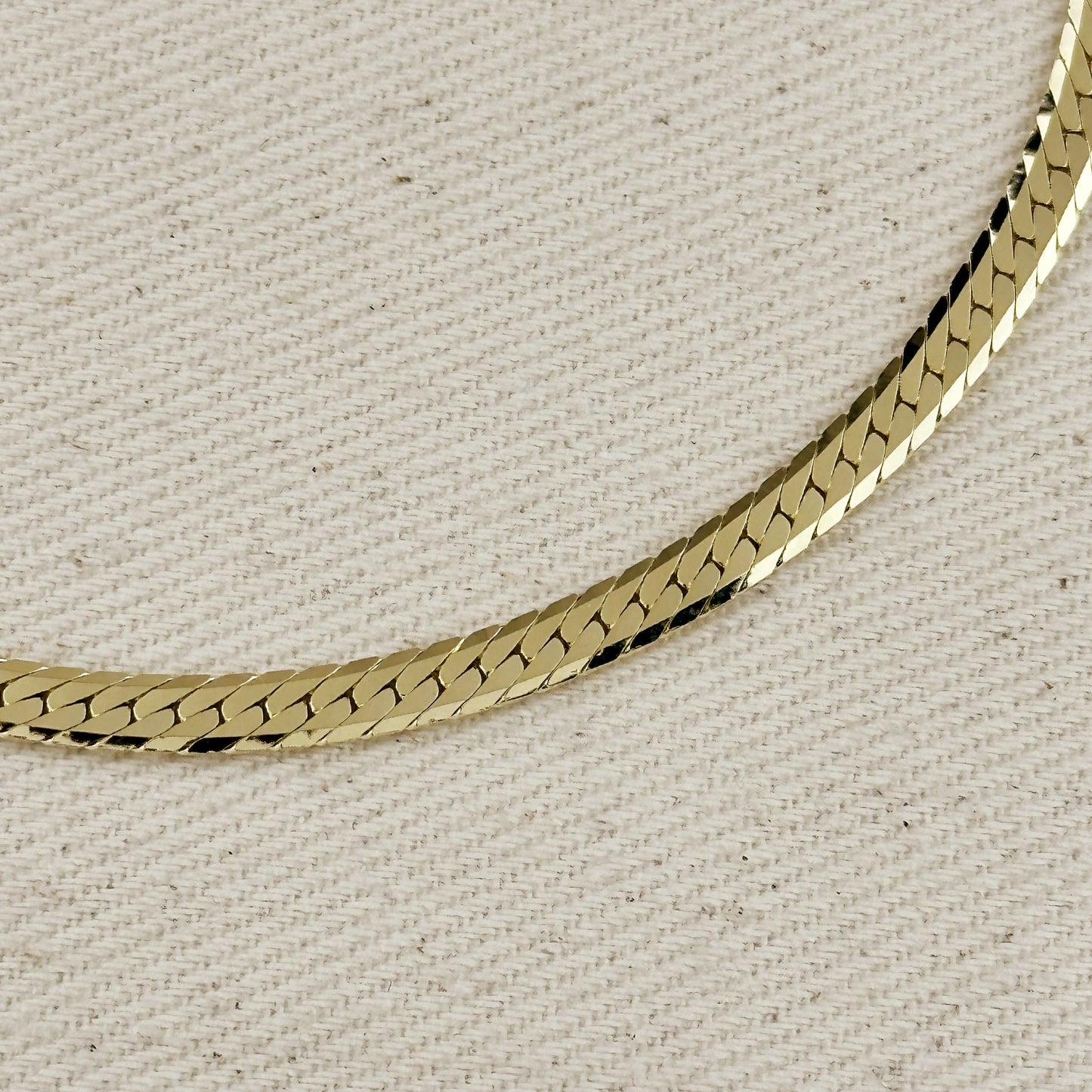 18K Gold Filled Diamond Cut Herringbone Choker Necklace