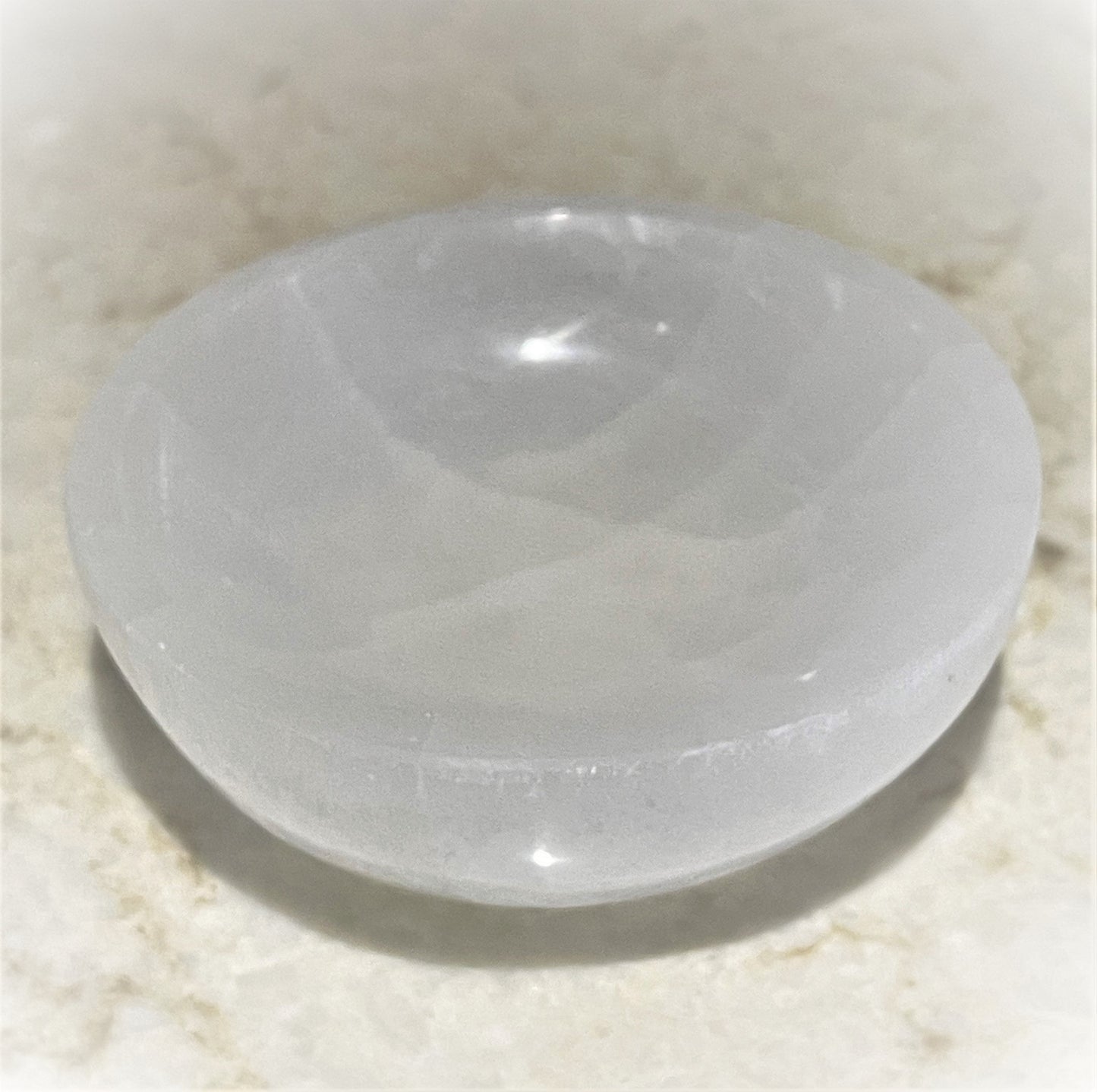 Hand-Carved Selenite Healing Bowl - Moroccan Artisan Crystal