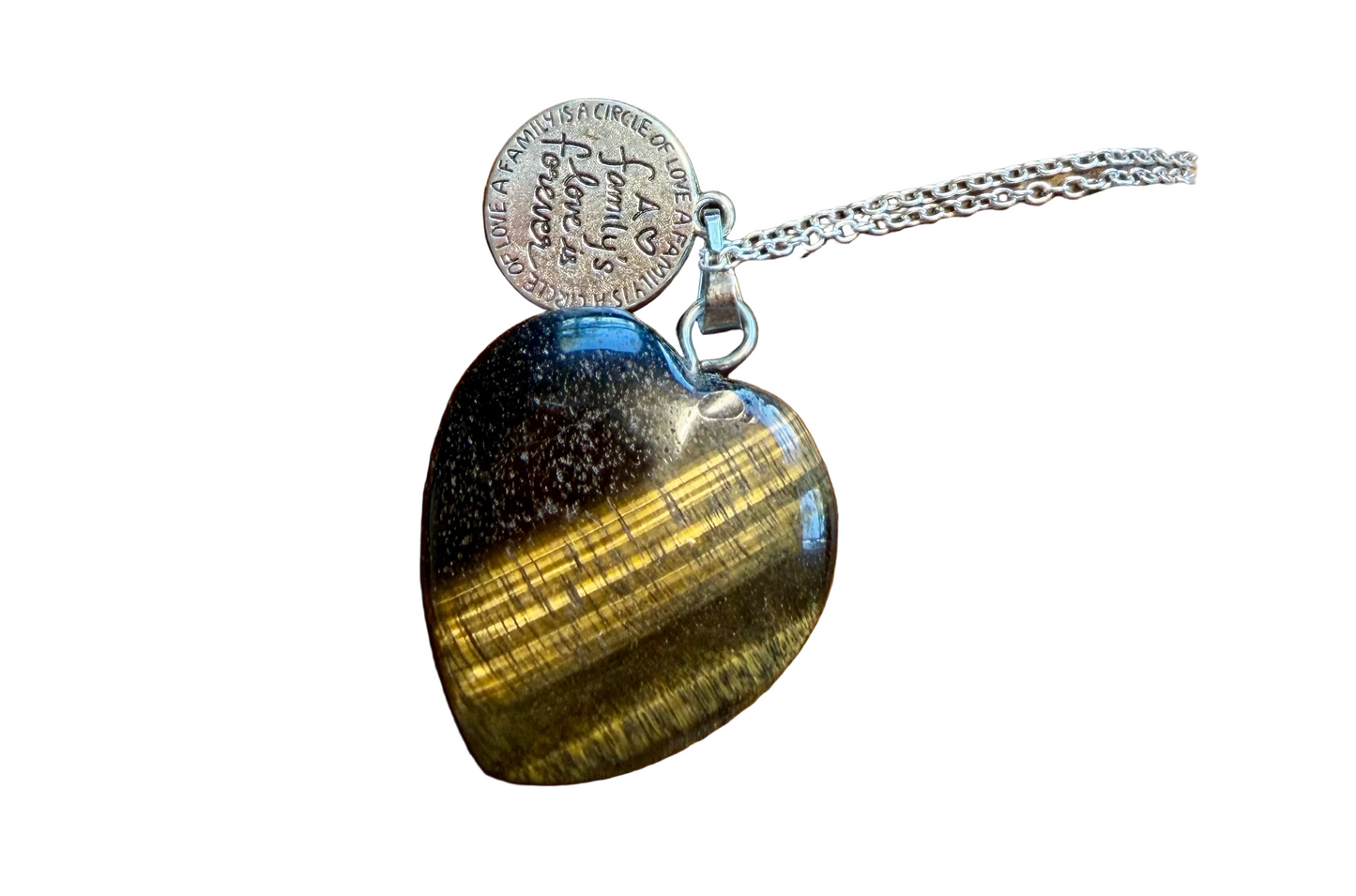 Gemstone Heart 18" Silver Necklace