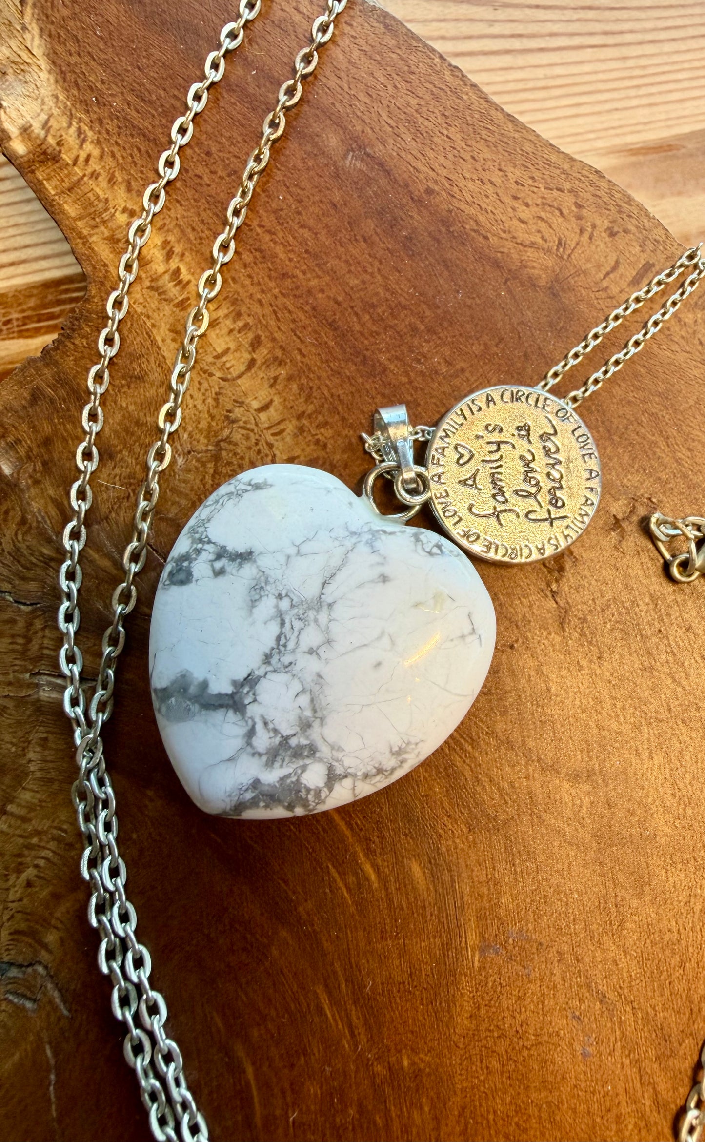 Gemstone Heart 18" Silver Necklace