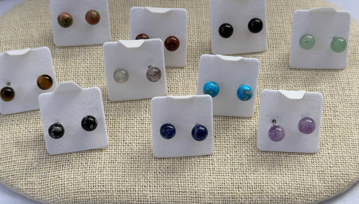 Semiprecious Gemstone Stud Earrings
