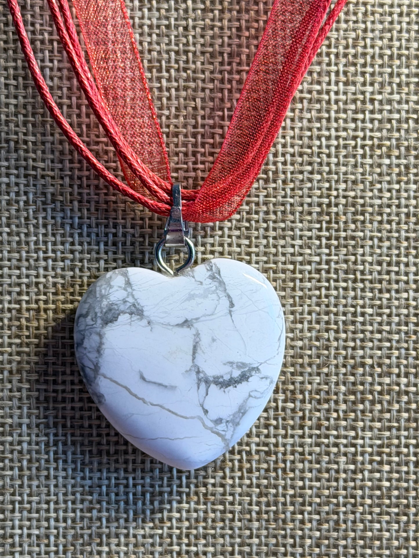 Gemstone Heart 18" Silver Necklace