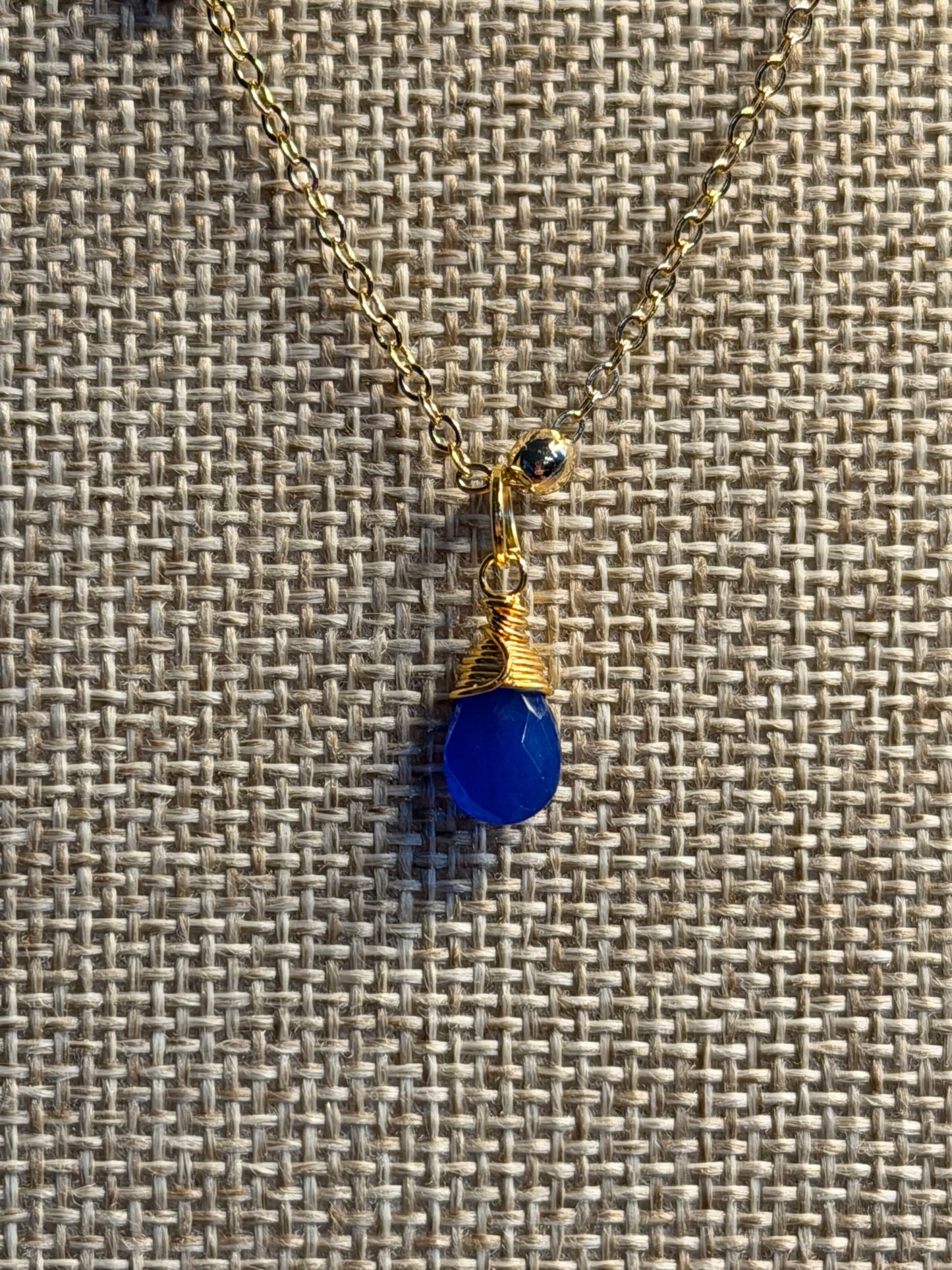 Semiprecious Gemstone Droplet Gold Necklaces