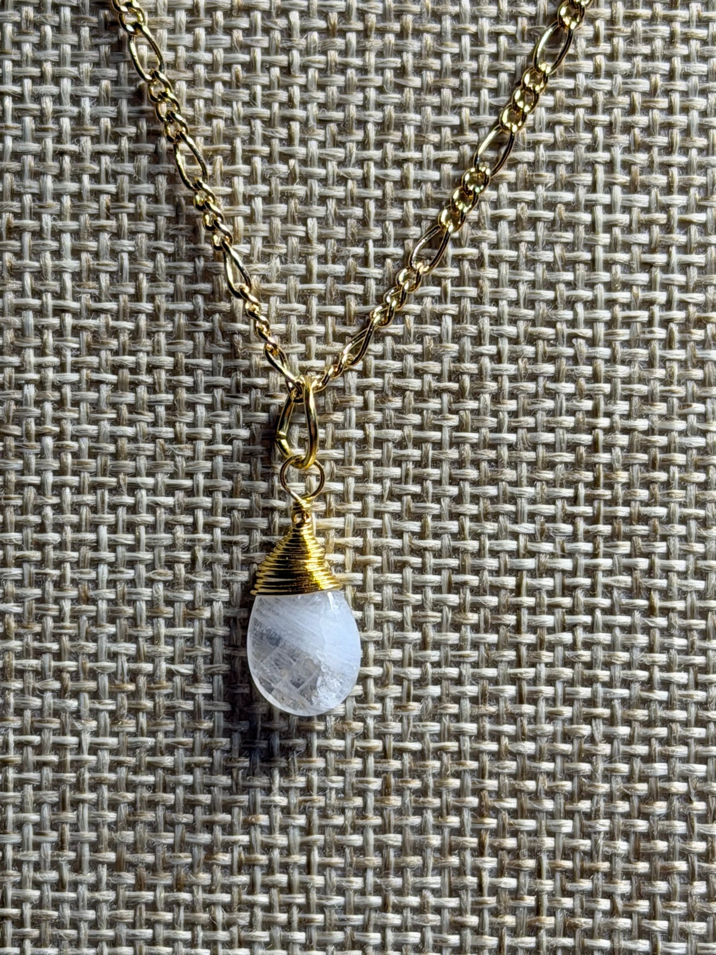 Semiprecious Gemstone Droplet Gold Necklaces