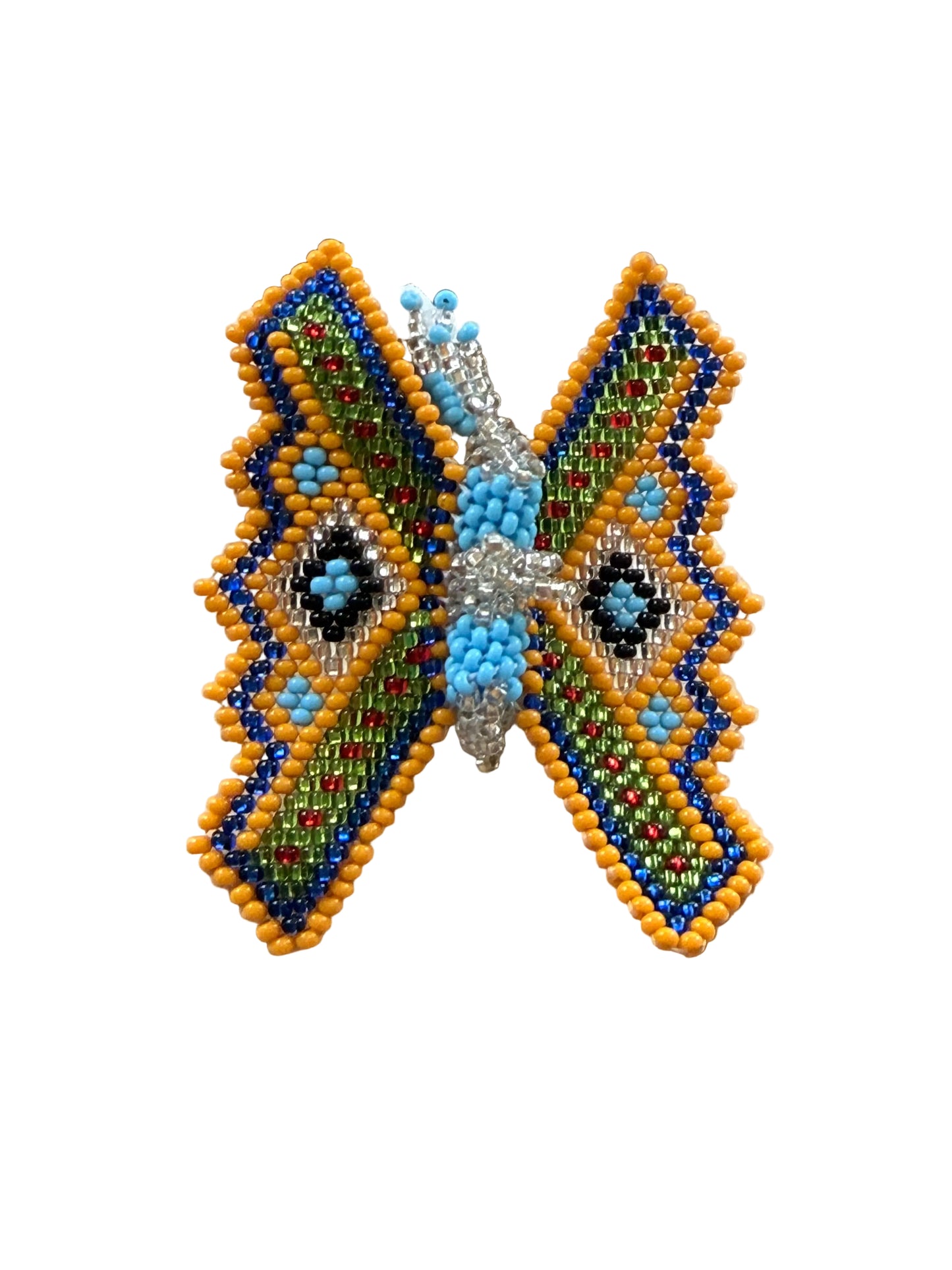 Handmade Guatemalan Butterfly Beaded Keychain