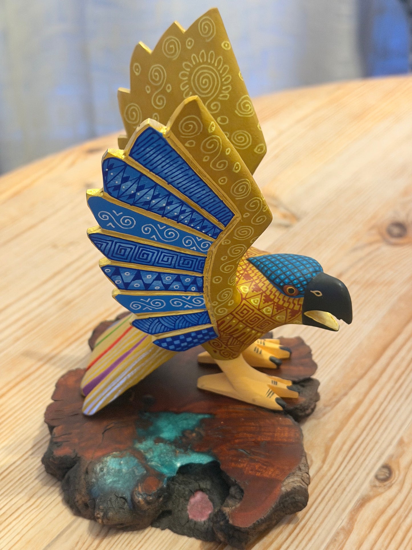 Authentic Oaxacan Alebrije - Hand-Painted Hawk