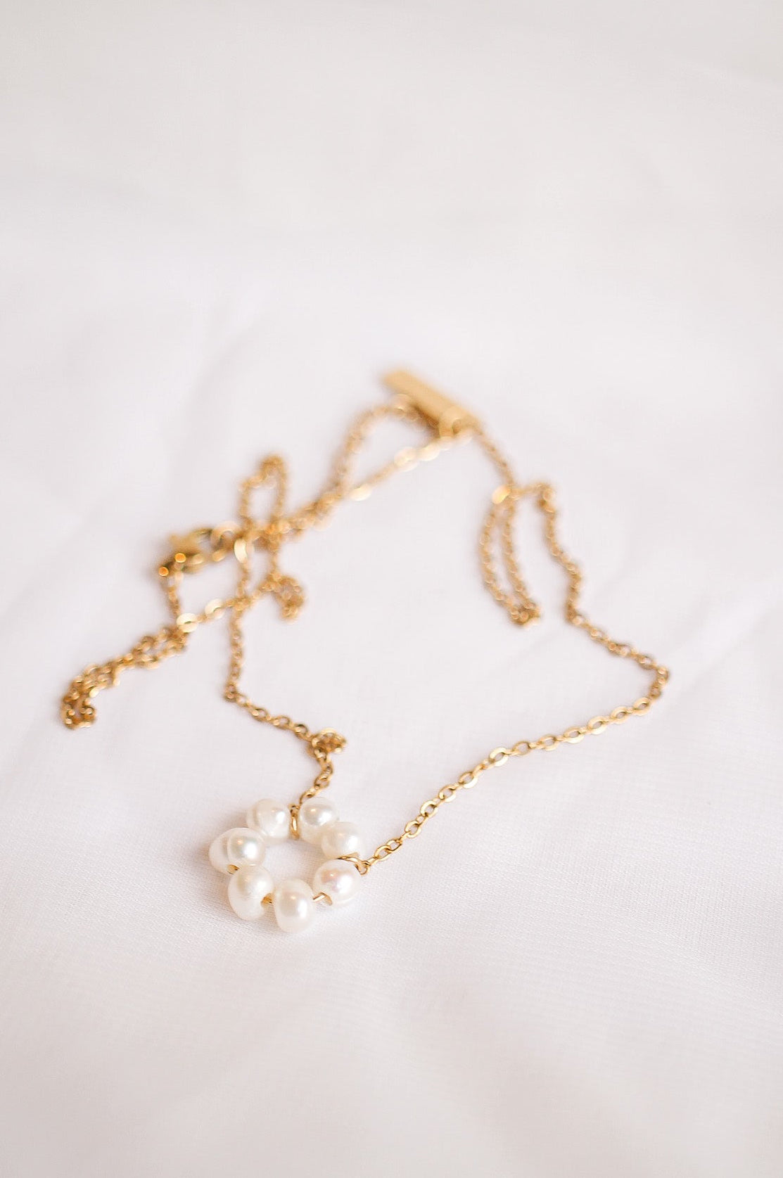 Lucy Freshwater Pearl Circle Pendant Necklace