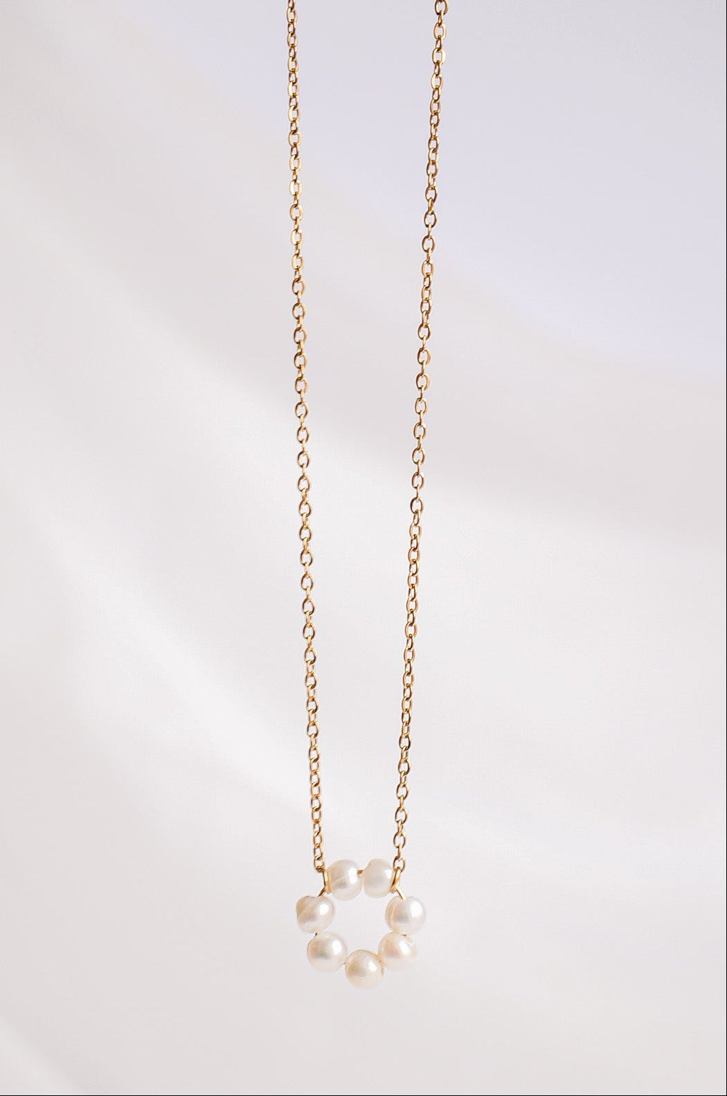 Lucy Freshwater Pearl Circle Pendant Necklace