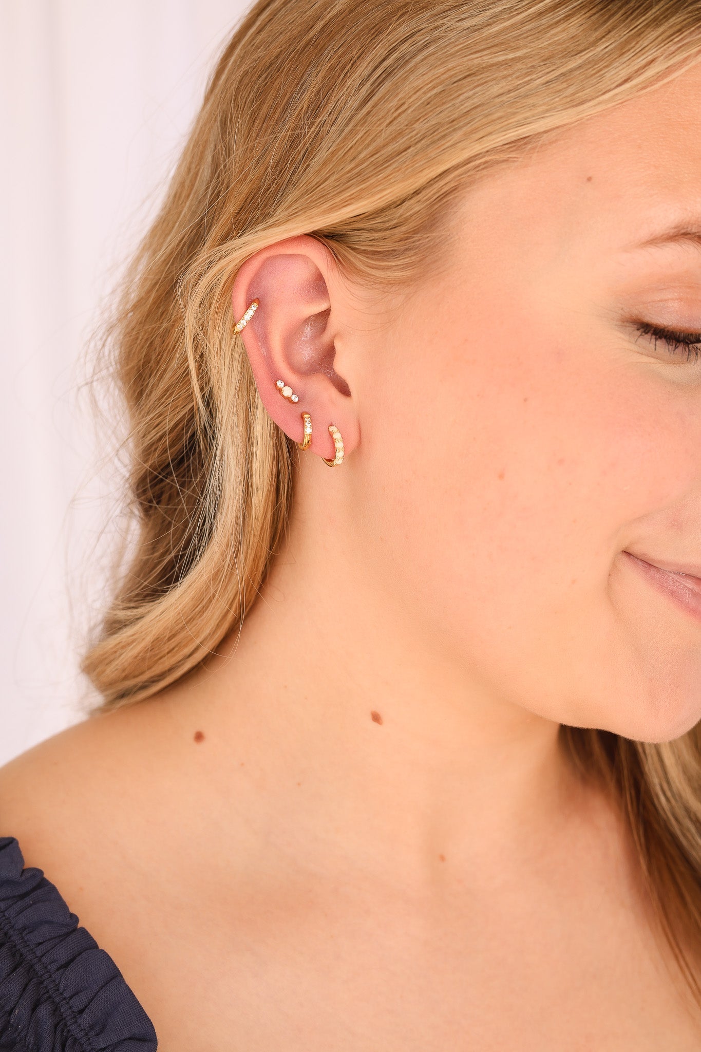 Micro Opal Hoop Earrings | Real Opal Gemstone | Gold & Silver | 6mm, 8mm, 10mm