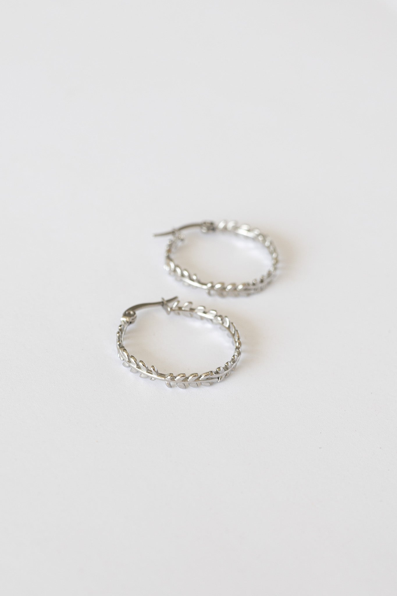 Ivy Hoop Earrings | Laurel Wreath Hoop | Gold & Silver Stainless Steel