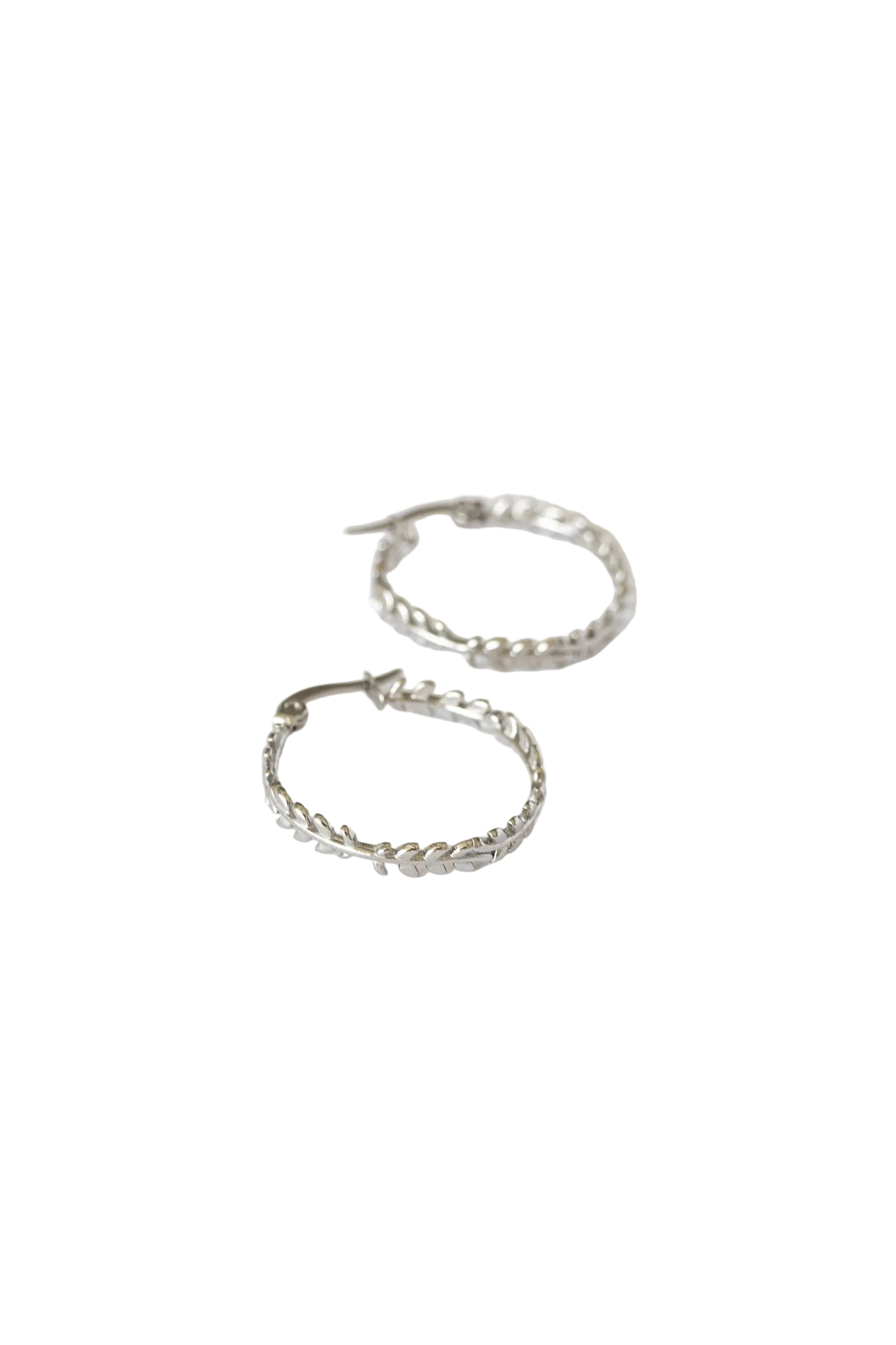 Ivy Hoop Earrings | Laurel Wreath Hoop | Gold & Silver Stainless Steel