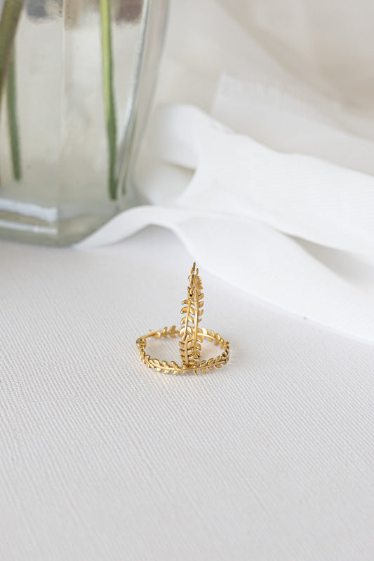 Ivy Hoop Earrings | Laurel Wreath Hoop | Gold & Silver Stainless Steel