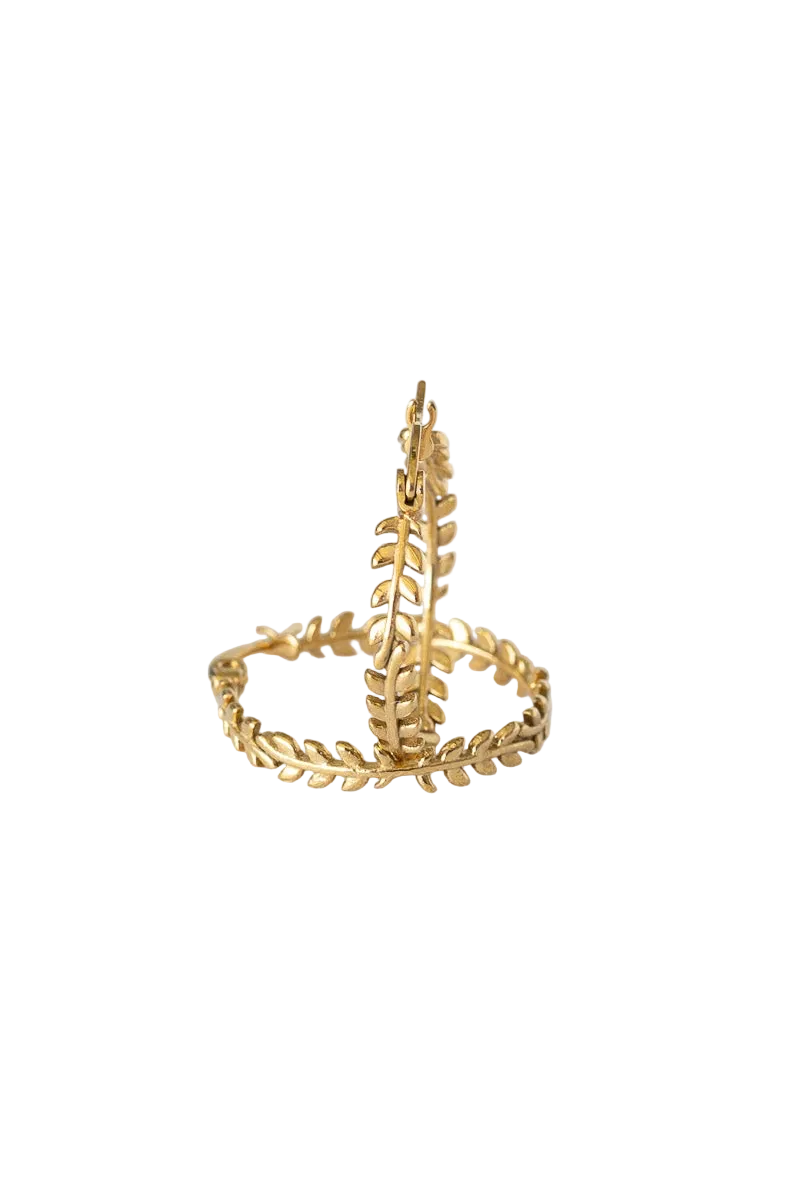 Ivy Hoop Earrings | Laurel Wreath Hoop | Gold & Silver Stainless Steel