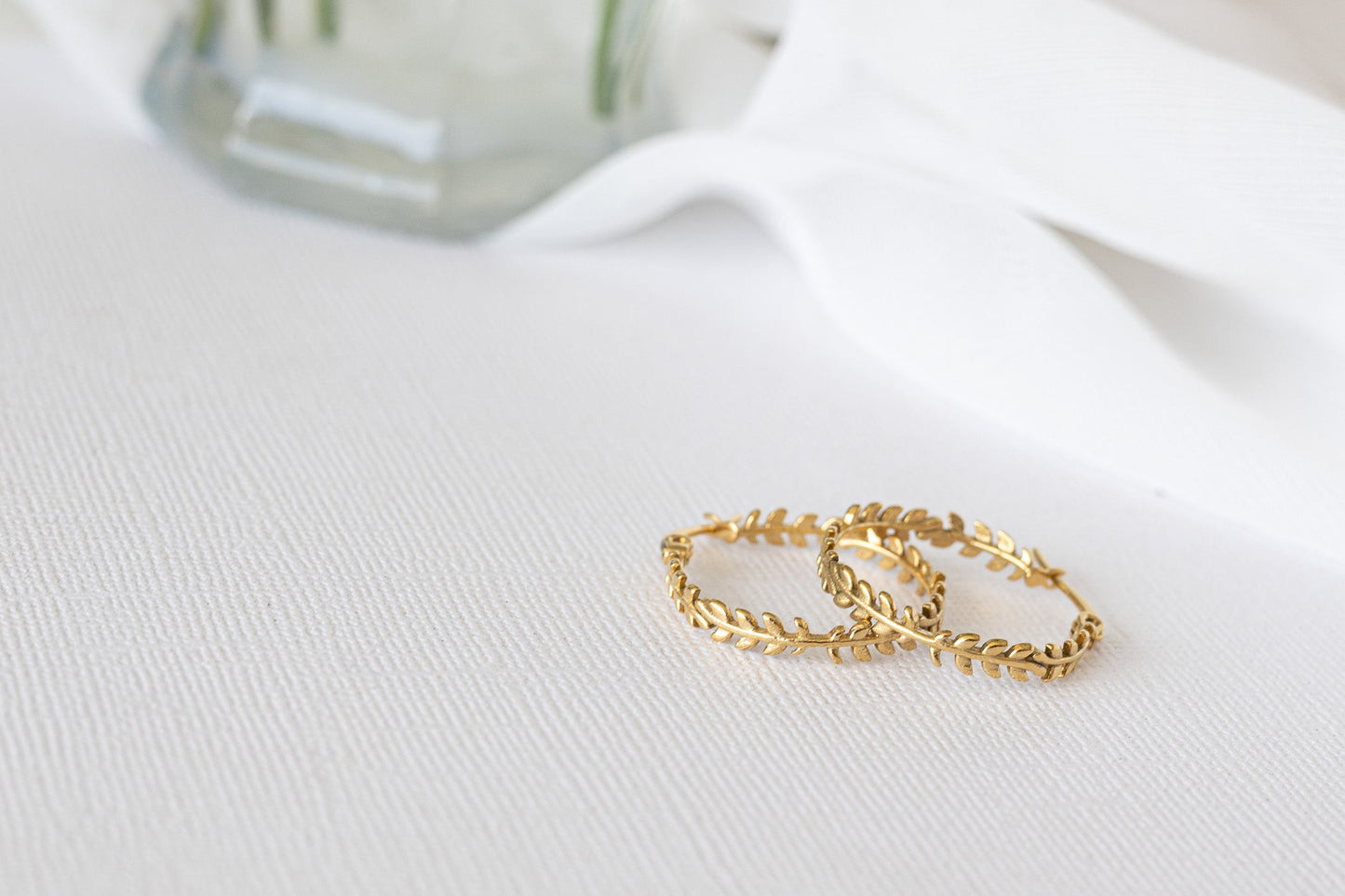 Ivy Hoop Earrings | Laurel Wreath Hoop | Gold & Silver Stainless Steel