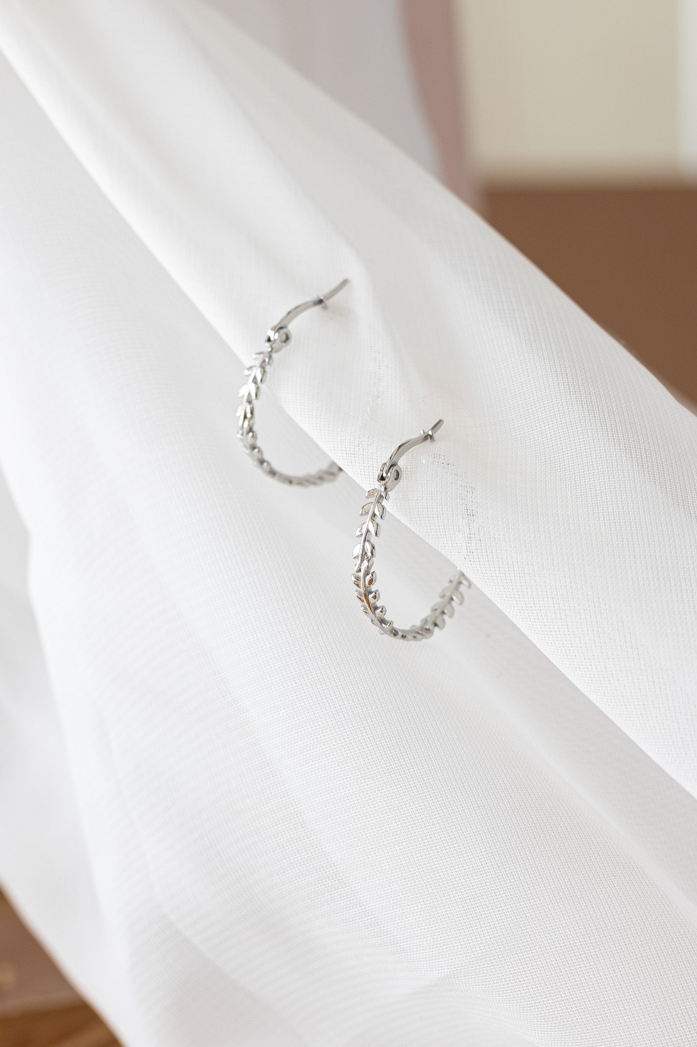 Ivy Hoop Earrings | Laurel Wreath Hoop | Gold & Silver Stainless Steel