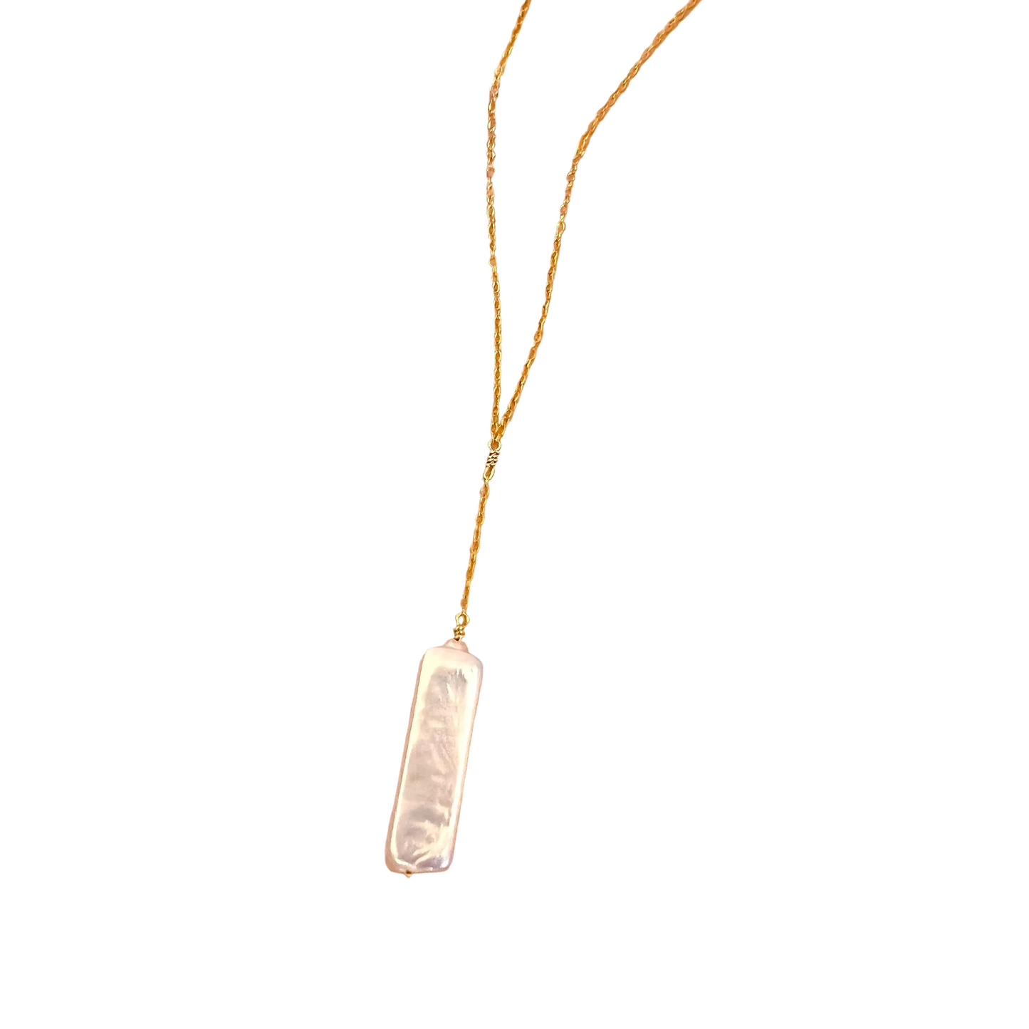 Necklace with a pendant on a white background