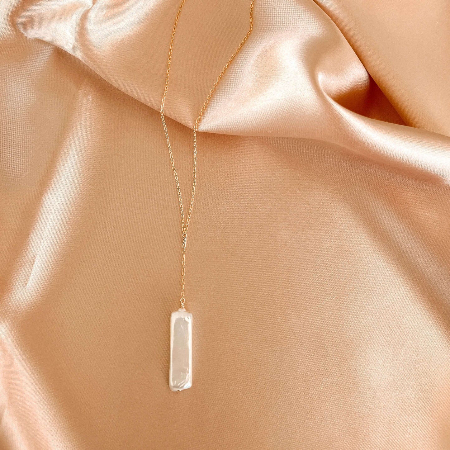 Freshwater Stick Pearl Y Necklace | 14k Gold-Plated