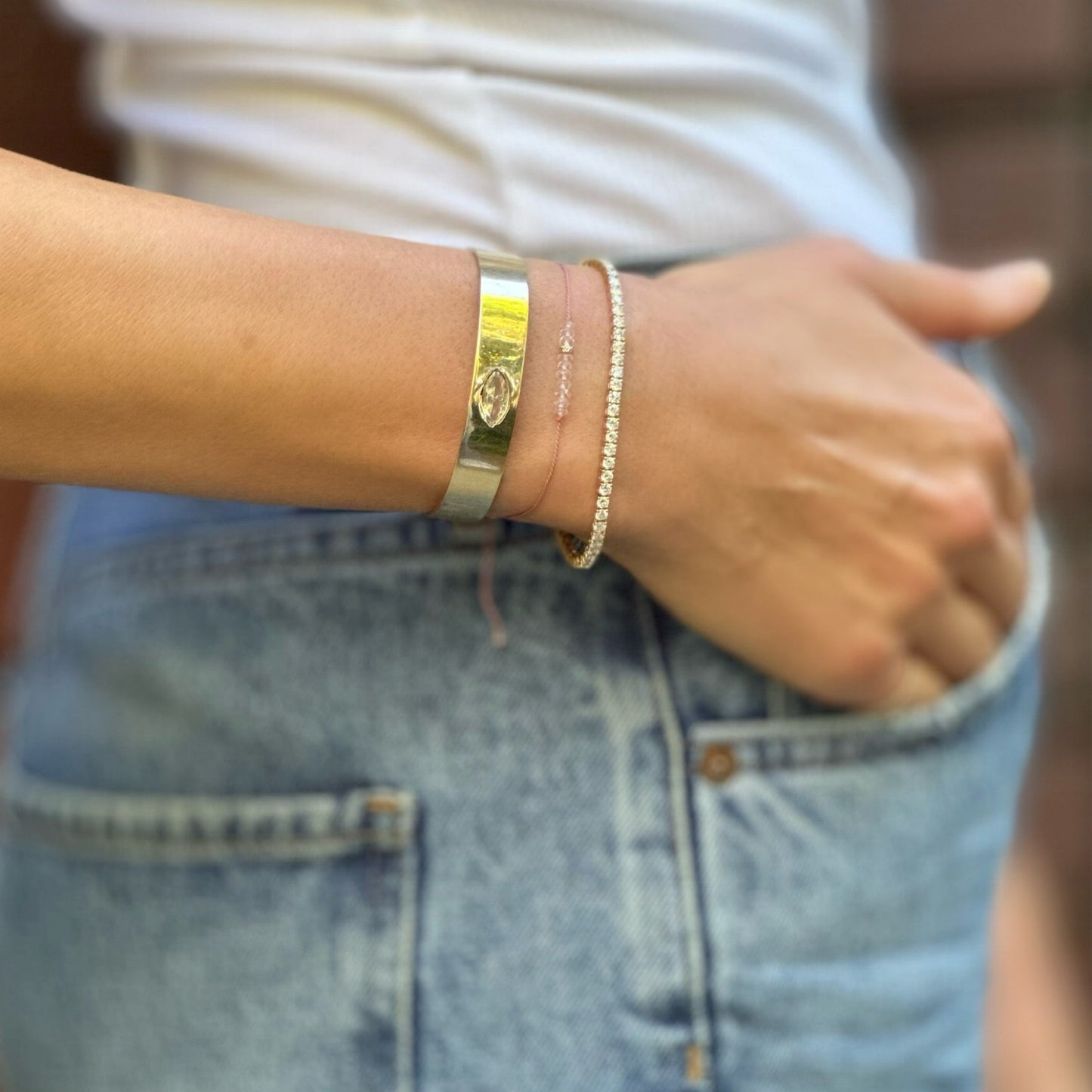 The Energy Project  – Love Bracelet - Rose Quartz & 14k Gold
