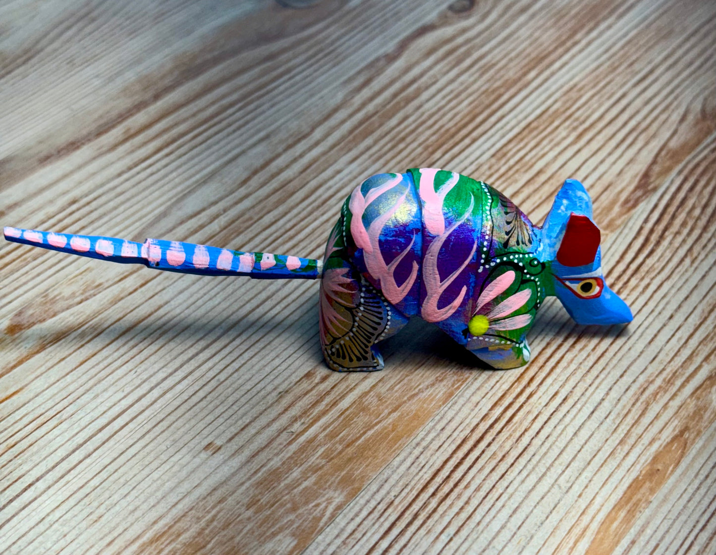 Alebrije (Spirit Guide) - Colorful Armadillo - 5" long