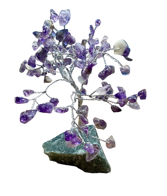 Green Stone and Gemstone Tree - 6" to 8" Tall