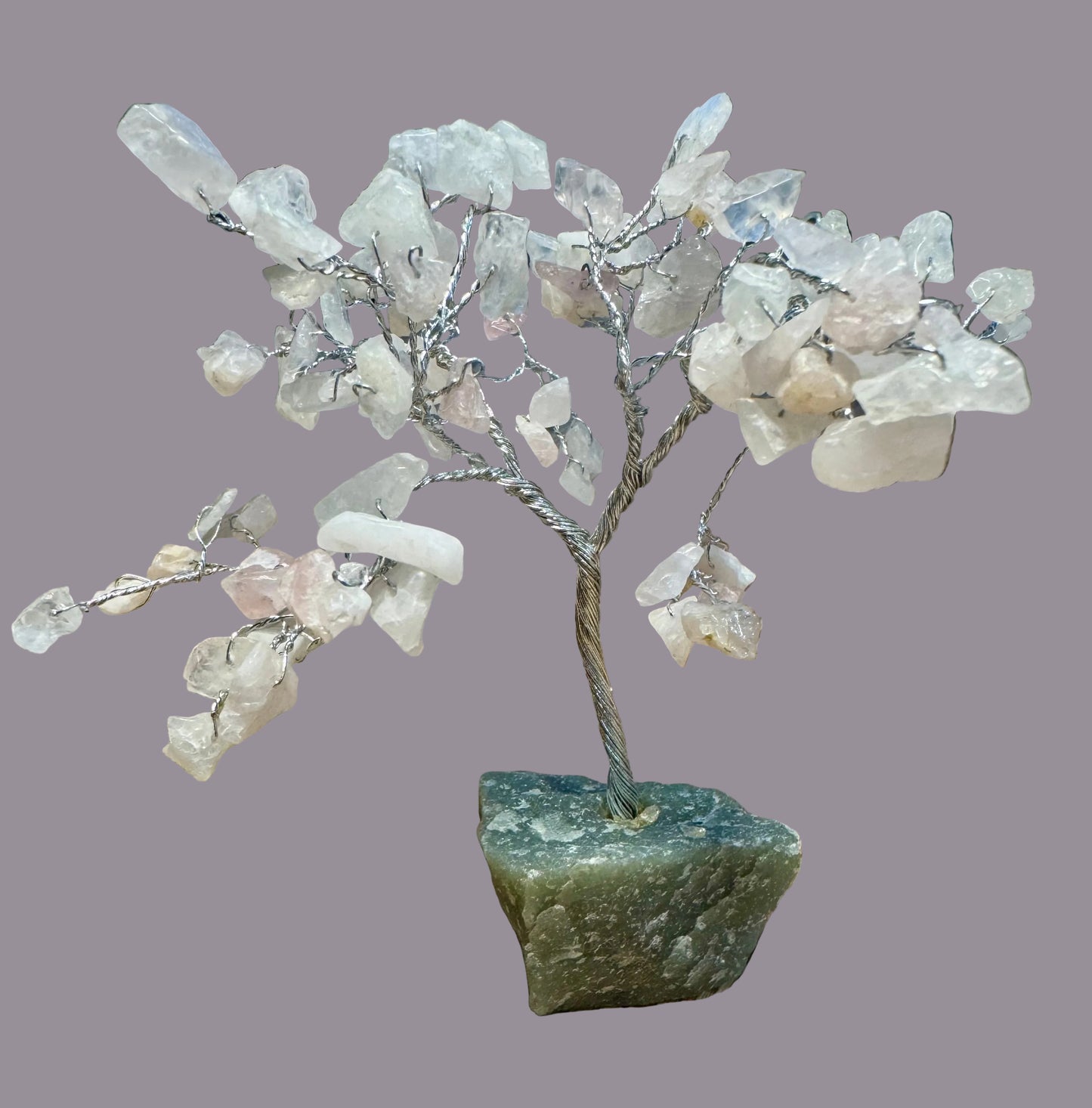 Green Stone and Gemstone Tree - 6" to 8" Tall