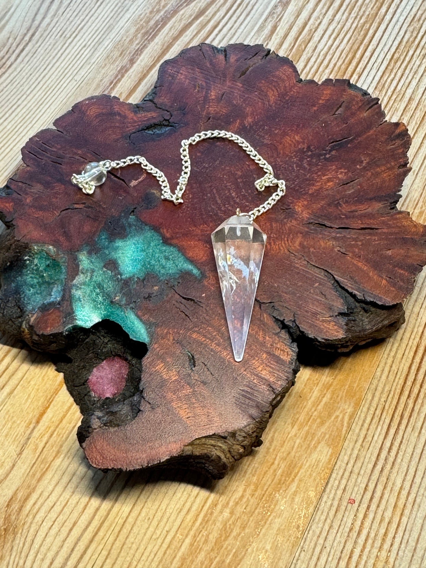 Gemstone Pendulum - with 8" silver chain