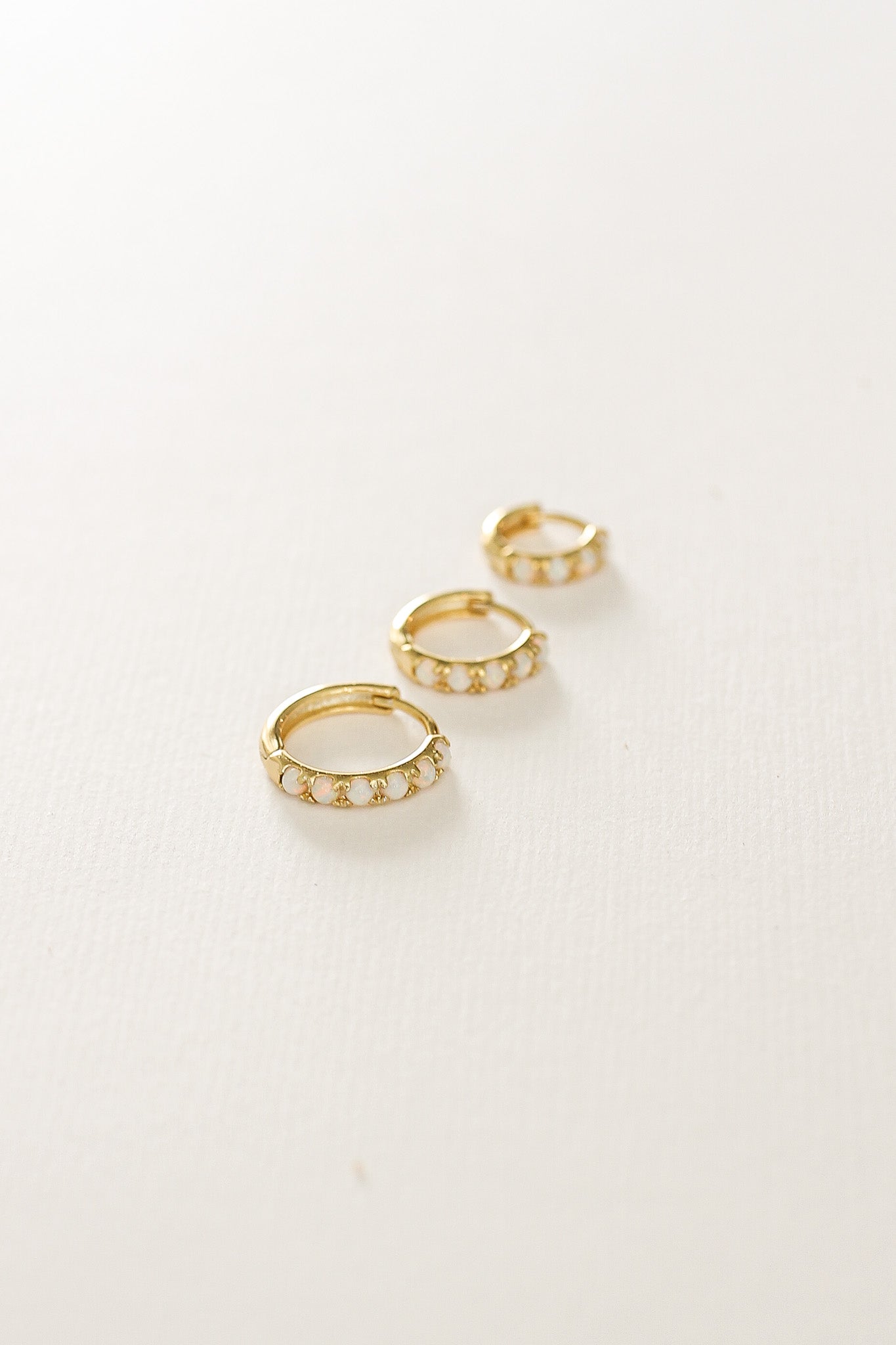 Micro Opal Hoop Earrings | Real Opal Gemstone | Gold & Silver | 6mm, 8mm, 10mm
