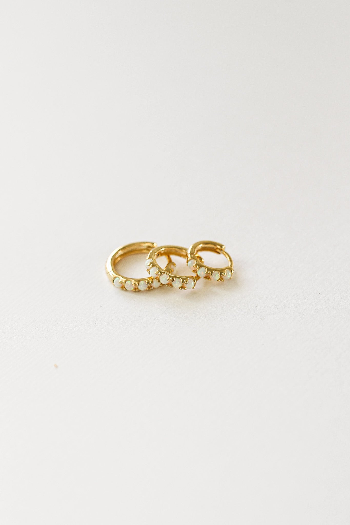 Micro Opal Hoop Earrings | Real Opal Gemstone | Gold & Silver | 6mm, 8mm, 10mm