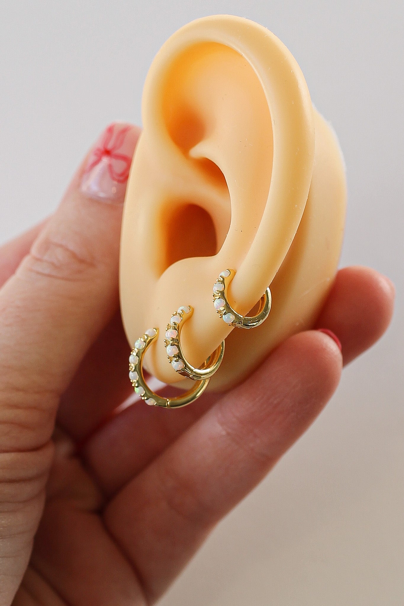 Micro Opal Hoop Earrings | Real Opal Gemstone | Gold & Silver | 6mm, 8mm, 10mm