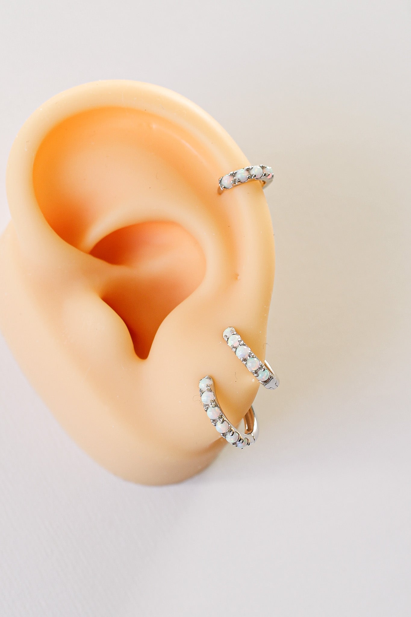 Micro Opal Hoop Earrings | Real Opal Gemstone | Gold & Silver | 6mm, 8mm, 10mm