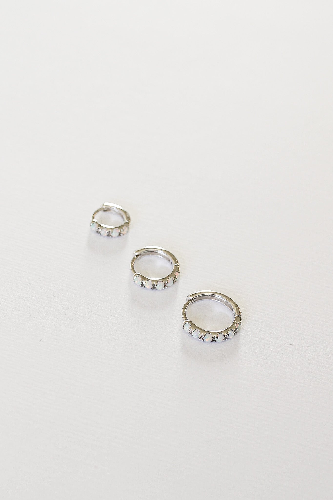 Micro Opal Hoop Earrings | Real Opal Gemstone | Gold & Silver | 6mm, 8mm, 10mm
