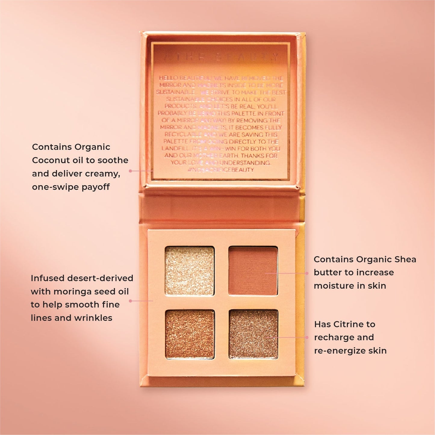 Citrine Crystal Eyeshadow Quad | Warm Desert Tones by ĀTHR Beauty
