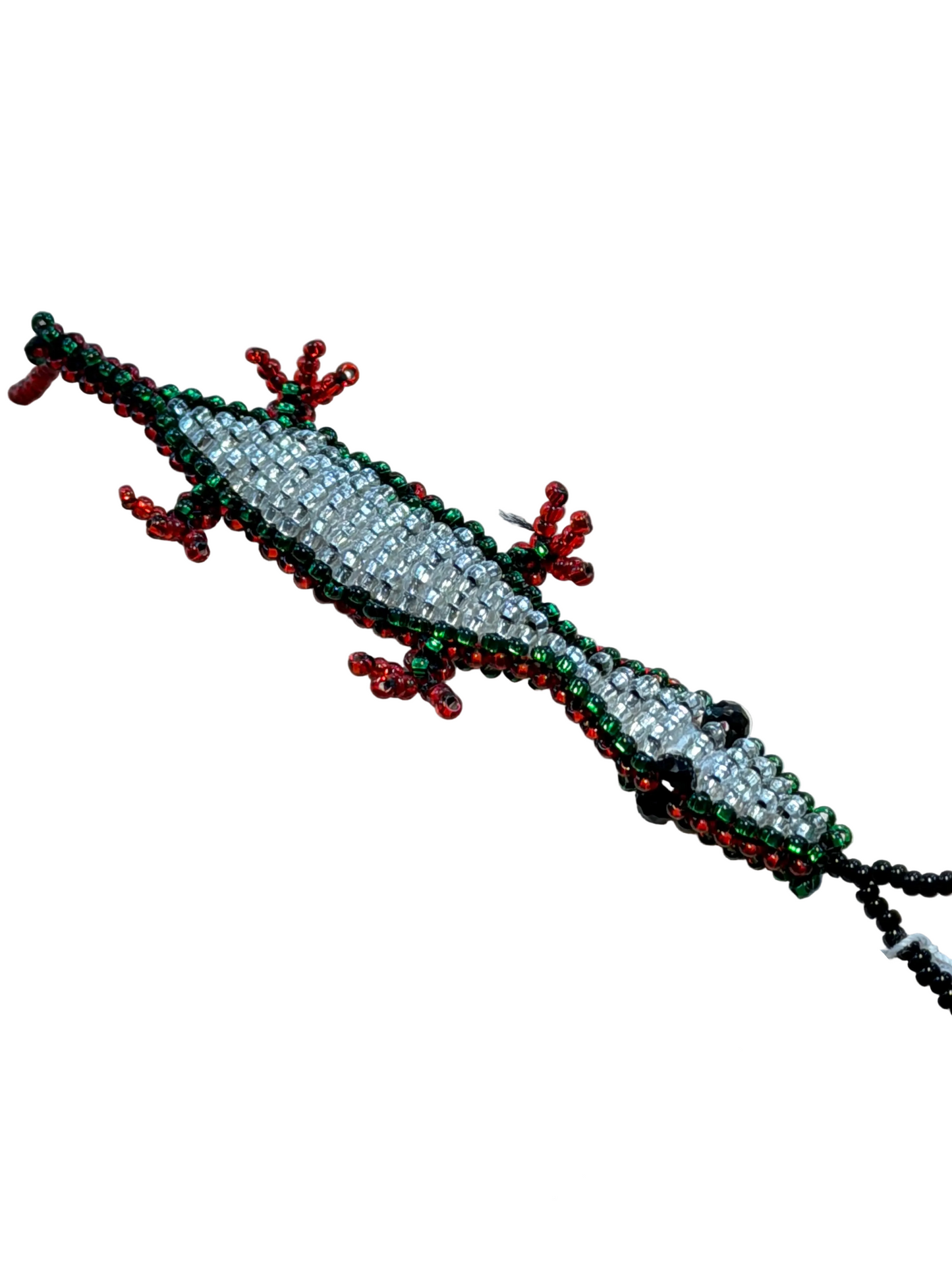 Beaded lizard-shaped keychain