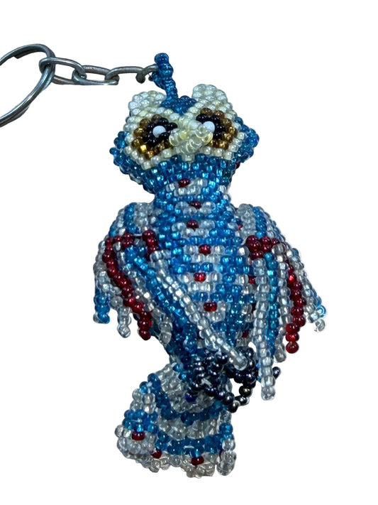 Beaded owl keychain 