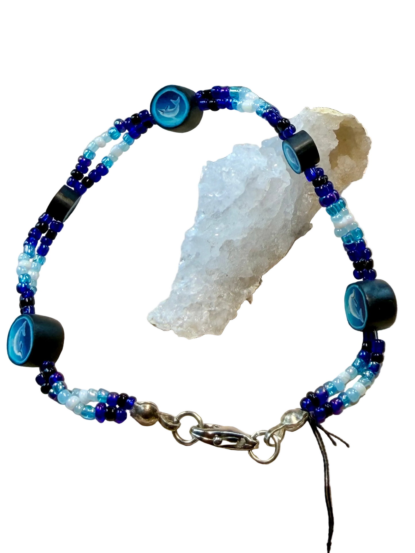 Primo Fimo Beaded Bracelet with Dolphin Accents