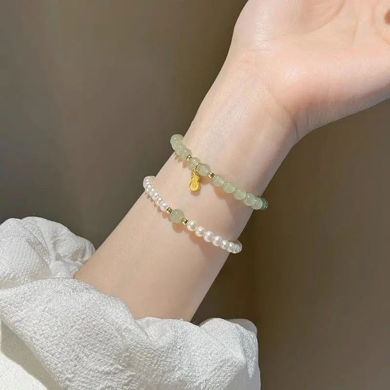 Ultra-Thin Pearl Bracelet - Delicate Natural Stone Design