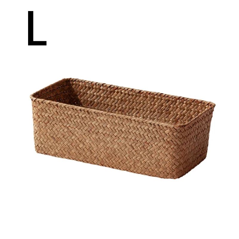 Handwoven Seagrass Storage Basket – Natural Woven Organizer