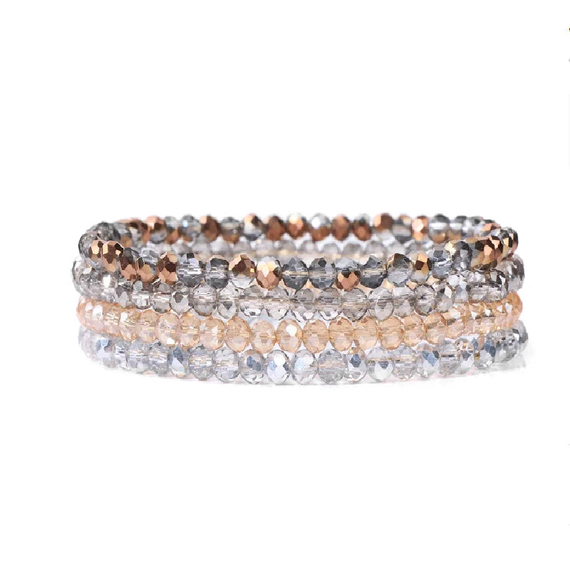 Pearl and Crystal Beaded Bracelet - Adjustable Freshwater Pearl Strand
