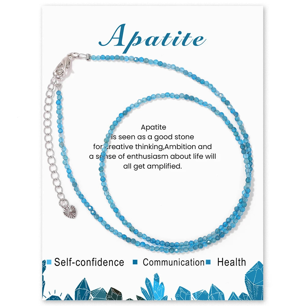Natural Gemstone Seed Bead Necklace - Delicate 2mm Stone Choker