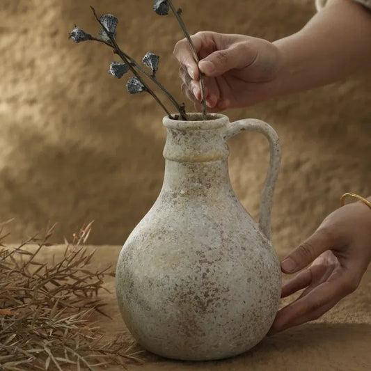 Vintage Handmade Ceramic Vase | Flower Arrangement & Home Decor