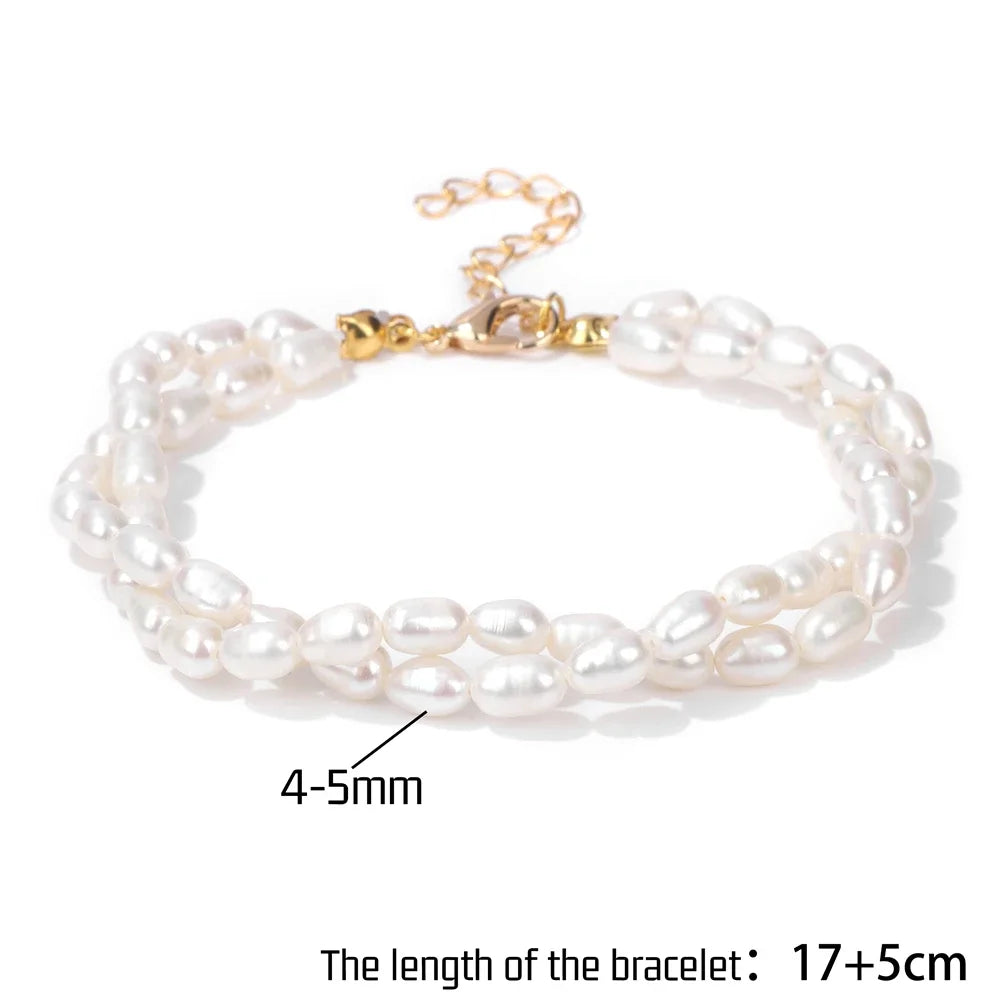 Double Layer Baroque Pearl Bracelet - Handmade Natural Freshwater Pearls
