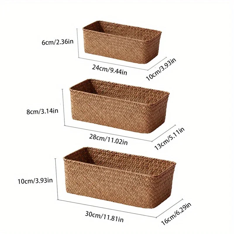 Handwoven Seagrass Storage Basket – Natural Woven Organizer