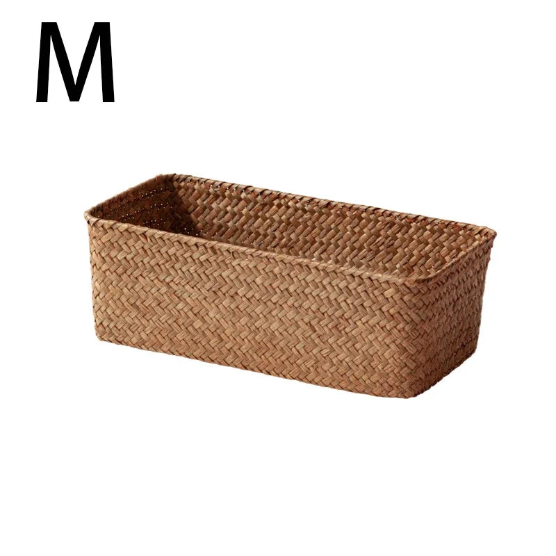 Handwoven Seagrass Storage Basket – Natural Woven Organizer
