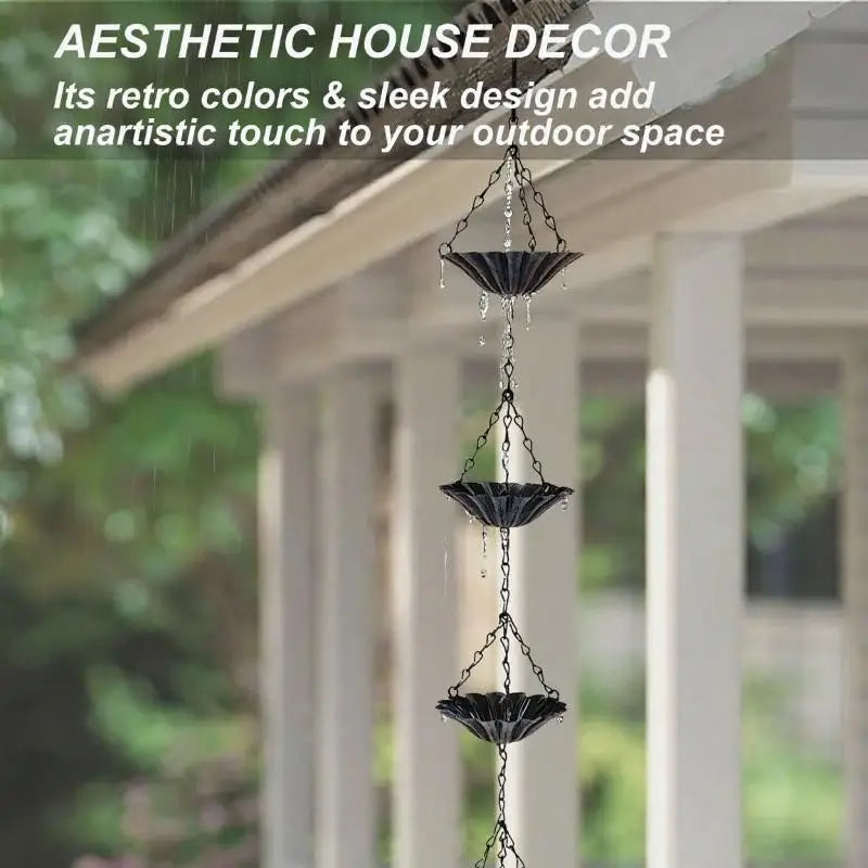Japanese Rain Chain – Metal Decorative Gutter Chain for Garden & Courtyard