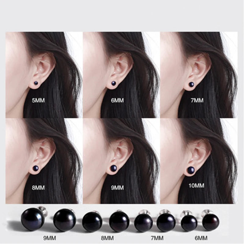 Natural Freshwater Pearl Stud Earrings - AAAA Quality 925 Sterling Silver