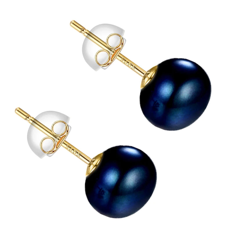 Natural Freshwater Pearl Stud Earrings - AAAA Quality 925 Sterling Silver