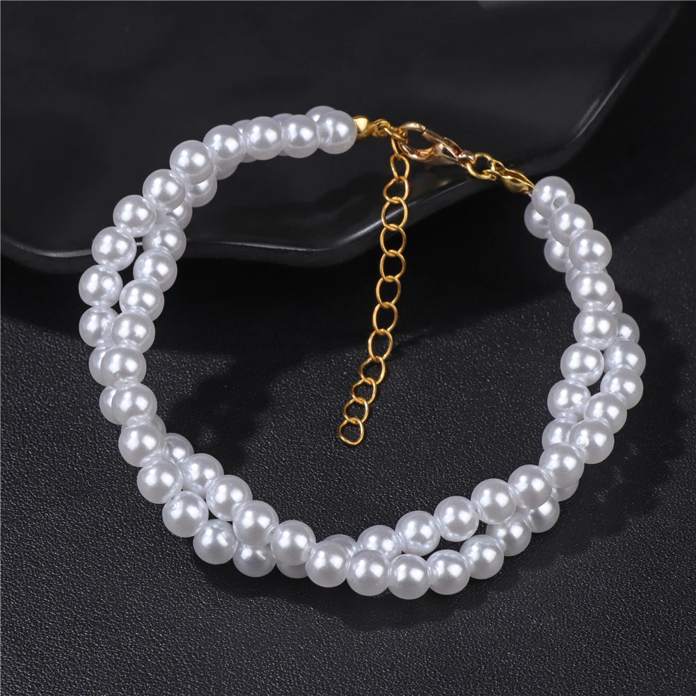 Double Layer Baroque Pearl Bracelet - Handmade Natural Freshwater Pearls