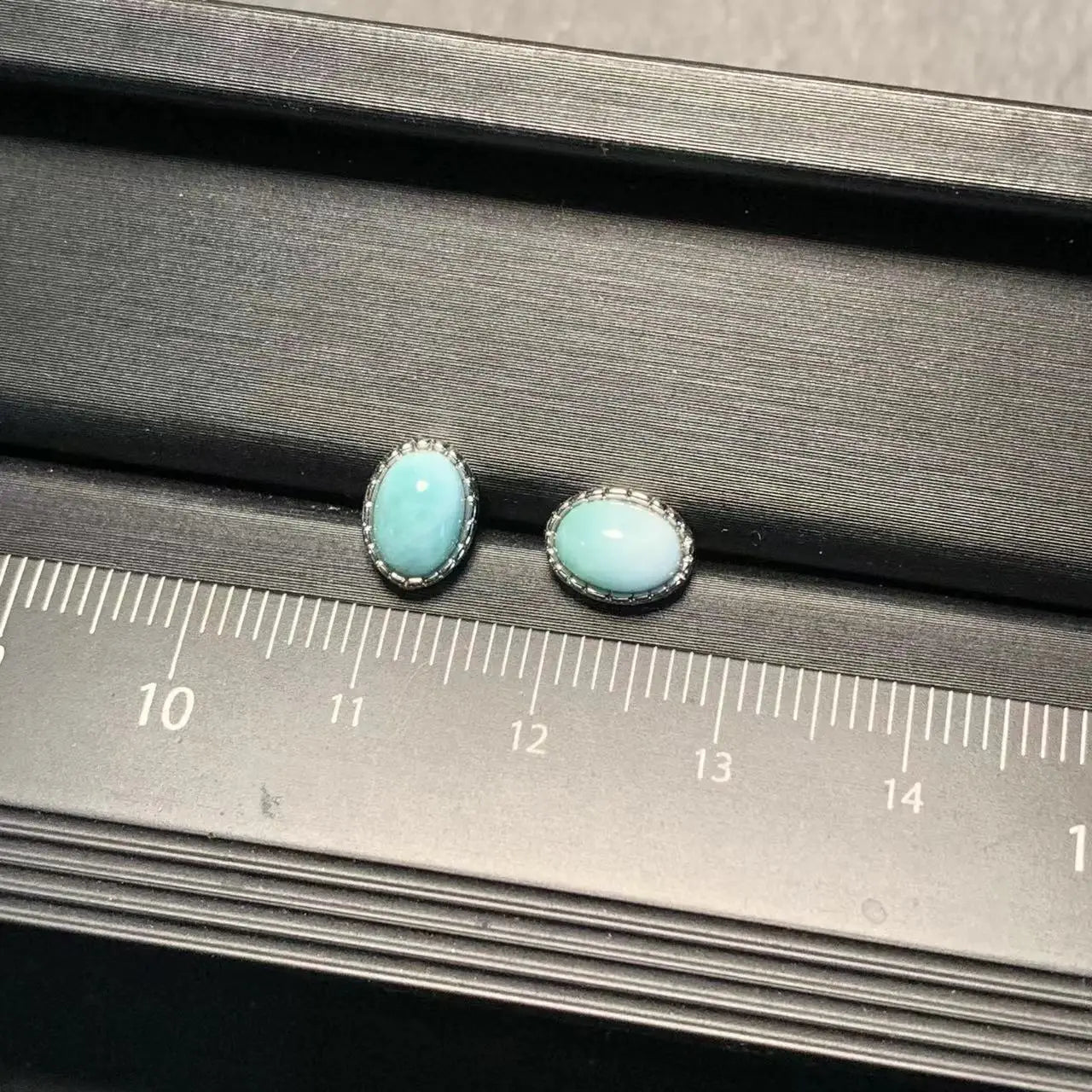 Natural Larimar 925 Sterling Silver Stud Earrings for women Jewelry Gift blue Prevent allergy gem jewelry Genuine stone