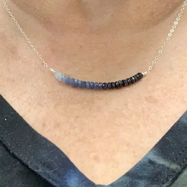 Larimar Necklace Natural Dominican Larimar Beaded Necklace Genuine Larimar Jewelry